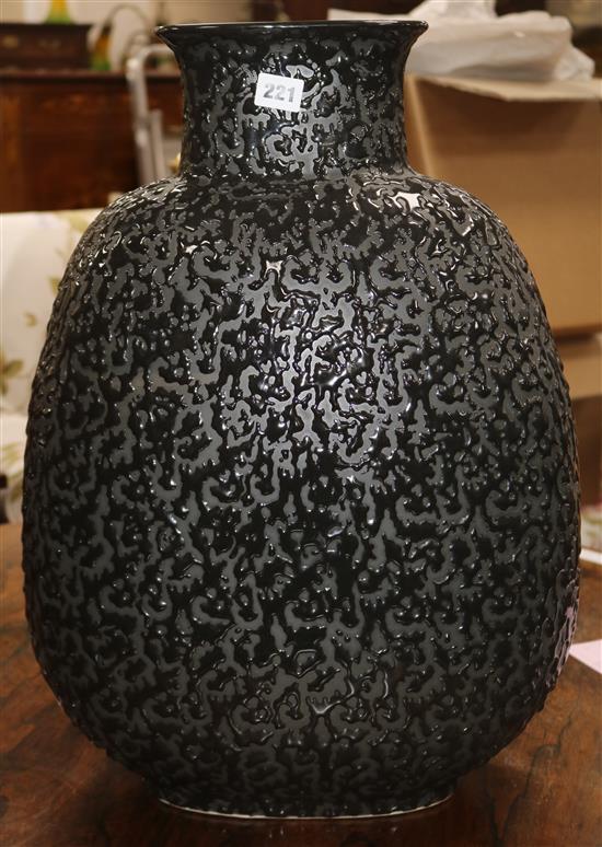 A Brosta black glazed vase height 59cm